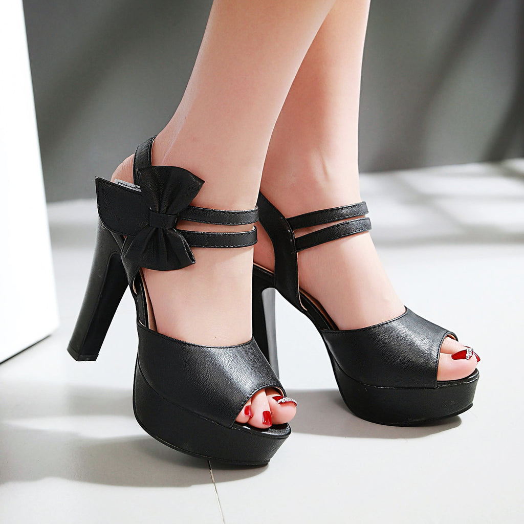 Fish-mouth Shoes Bow-knot Sandals Womens