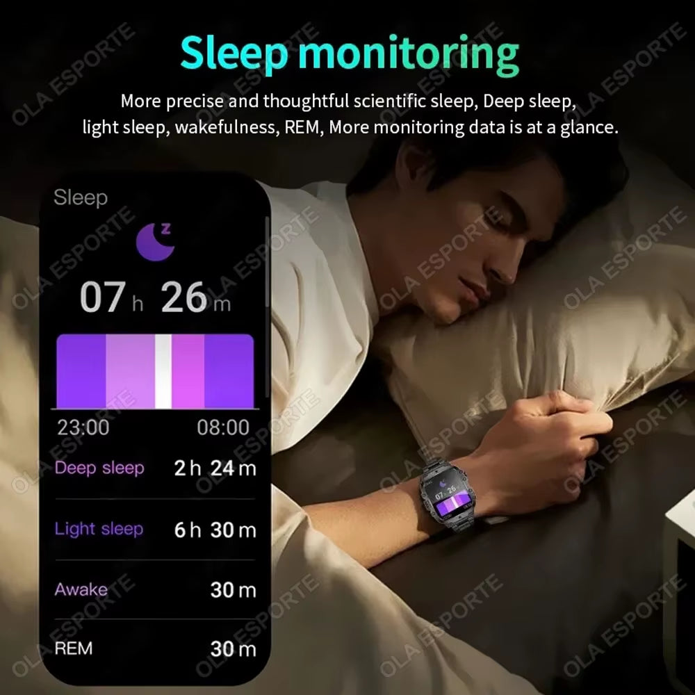     Luxury Men Smart Watch – Fitness Tracker + Call + LED Light”