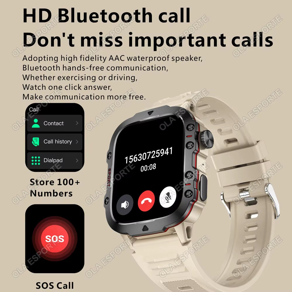     Luxury Men Smart Watch – Fitness Tracker + Call + LED Light”