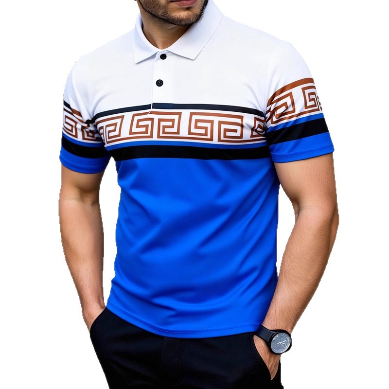 Casual Men's Lapel Polo Shirt Short-sleeve T-shirt