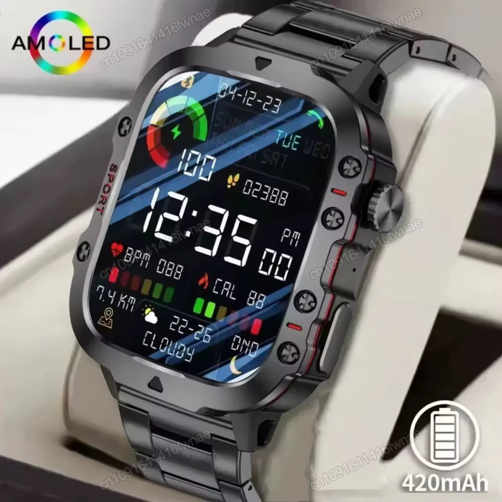     Luxury Men Smart Watch – Fitness Tracker + Call + LED Light”